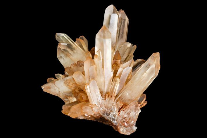 Tangerine Quartz Crystal Cluster - Madagascar #112835